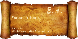 Exner Albert névjegykártya