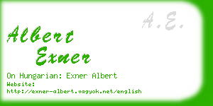 albert exner business card